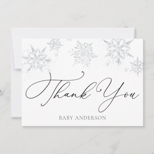 Carte Merci de flocon de neige d'hiver (Devant)