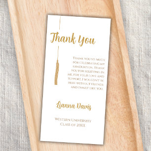 Carte Merci de graduation classique de baseball en or bl