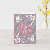 Carte Merci de jonquille à la main (Fleur jaune)