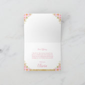 Carte Merci de la fête d'anniversaire du dinosaure rose (Intérieur)