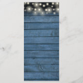 Carte Merci de la réception de mariage bleu rustiq (Dos)