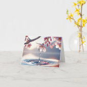 Carte Merci de la sympathie cerise en fleurs (Fleur jaune)