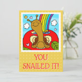 Carte Merci de l'enseignant d'escargot mou (Debout devant)