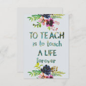 Carte Merci de l'enseignant Retour à l'école Citation Ty (Devant / Derrière)