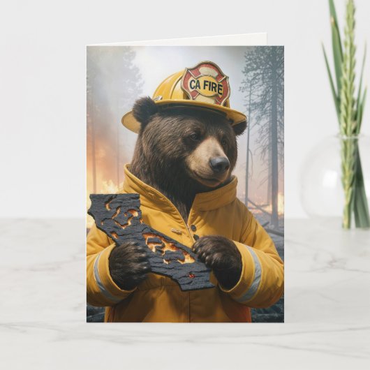 Carte Merci de l'ours des pompiers de Californie (Devant)
