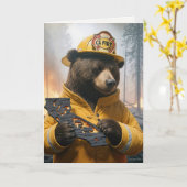 Carte Merci de l'ours des pompiers de Californie (Fleur jaune)