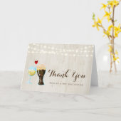 Carte Merci de Mariage de bière et de vin Rustique perso (Fleur jaune)