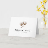 Carte Merci de Mariage de coton rustique (Fleur jaune)