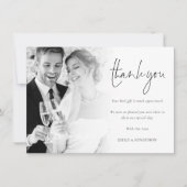 Carte Merci de Mariage de script de superposition de pho (Devant)