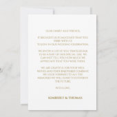 Carte Merci de Mariage de script simple (Dos)