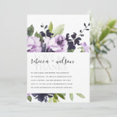 Carte MERCI de MARIAGE FLORAL ROSE LILAC (Debout devant)