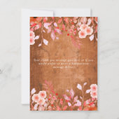 Carte Merci de Mariage Floral Rustique Fleur sauvage (Dos)