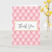 Carte Merci de Motif de luxe rose Tufted Diamond (Fleur jaune)