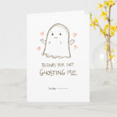 Carte Merci de ne pas m'avoir ghosté - Design drôle de S (Fleur jaune)