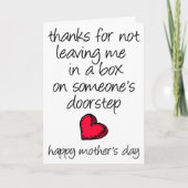 Carte Merci de ne pas me laisser dans une boîte, fête de (Devant)