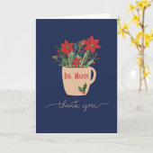 Carte Merci de Noël de Dog Walker (Fleur jaune)
