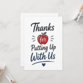 Carte Merci de nous avoir supportés (Devant/Arrière en situation)