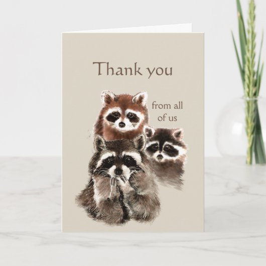 Carte Merci De Nous Tous Raccoon Cute Animal & Scripture (Devant)
