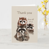 Carte Merci De Nous Tous Raccoon Cute Animal & Scripture (Fleur jaune)