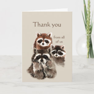 Carte Merci De Nous Tous Raccoon Cute Animal & Scripture