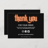 Carte Merci de panneau orange néon (Devant / Derrière)