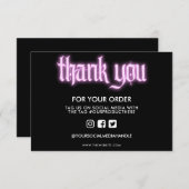 Carte Merci de panneau rose néon (Devant / Derrière)