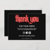Carte Merci de panneau rouge néon (Devant / Derrière)