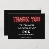 Carte Merci de panneau rouge néon (Devant / Derrière)