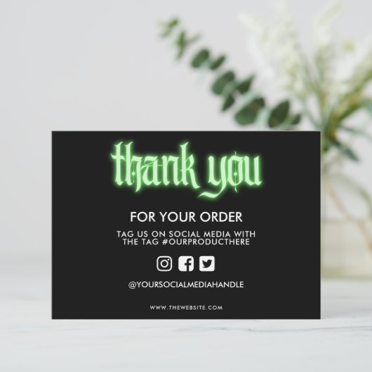 Carte Merci de panneau vert citron Lime (Debout devant)