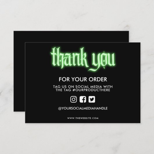 Carte Merci de panneau vert citron Lime (Devant / Derrière)