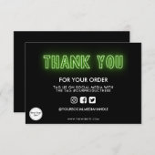 Carte Merci de panneau vert citron Lime (Devant / Derrière)