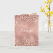 Carte Merci de Parties scintillant or Rose Glam (Fleur jaune)