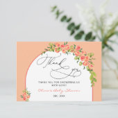 Carte Merci de petit Baby shower doux (Debout devant)