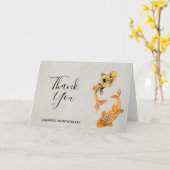 Carte Merci de poisson Gold Koi élégant (Fleur jaune)