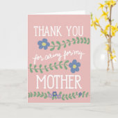 Carte Merci de prendre soin de ma mère (Fleur jaune)