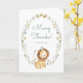 Carte Merci de prince Wreath Birthday de lion (Fleur jaune)