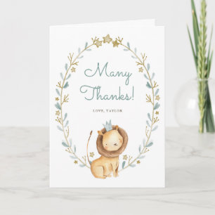 Carte Merci de prince Wreath Birthday de lion