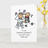 Carte Merci de réception de mariage DJ avec bâton figure (Fleur jaune)