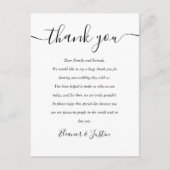 Carte Merci De Réception Noir Et Blanc (Devant)