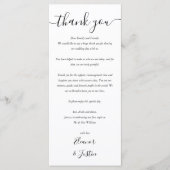 Carte Merci De Réception Noir Et Blanc (Devant)