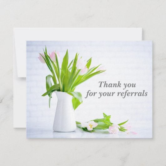 Carte Merci de référence chic Fleurs de tulipes affaires (Devant)