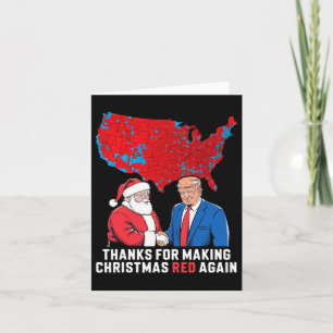 Carte Merci De Rendre Noël Rouge Trump 2024 S