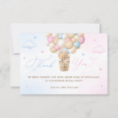 Carte Merci de révélation de genre bleu et rose (Devant)