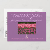 Carte "Merci" de soutien au cancer du sein (Devant / Derrière)