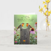 Carte Merci de sympathie Chongbirds sur une clôture (Fleur jaune)