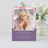 Carte Merci de Sympathie des funérailles florales violet (Debout devant)