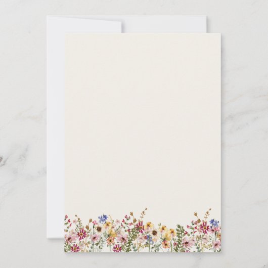 Carte Merci de table de réception fleur sauvage beige be (Dos)