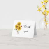 Carte Merci de tournesol noir (Fleur jaune)