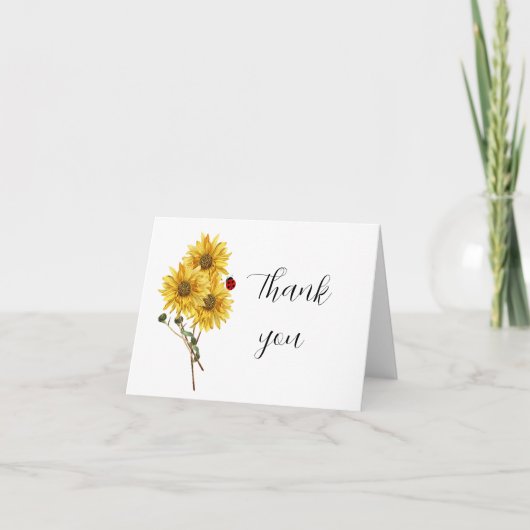 Carte Merci de tournesol noir (Devant)