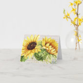 Carte Merci de tournesol ou note vide (Fleur jaune)